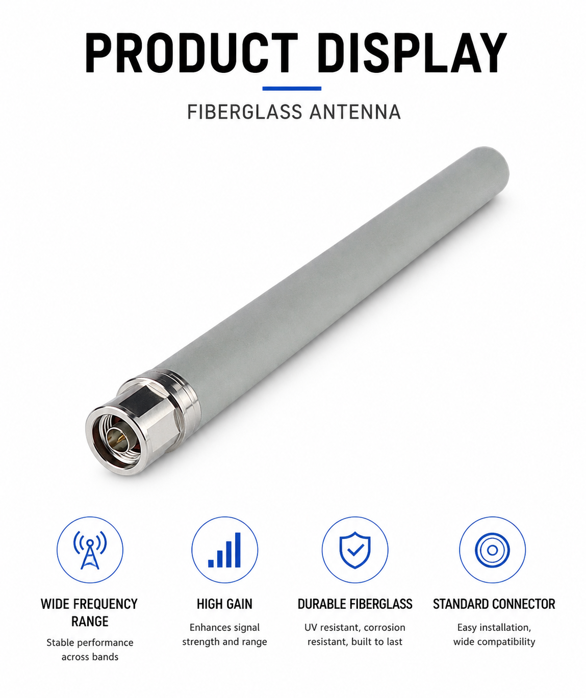 HU-385 Outdoor High Gain Fiberglass Omni Antenna product image